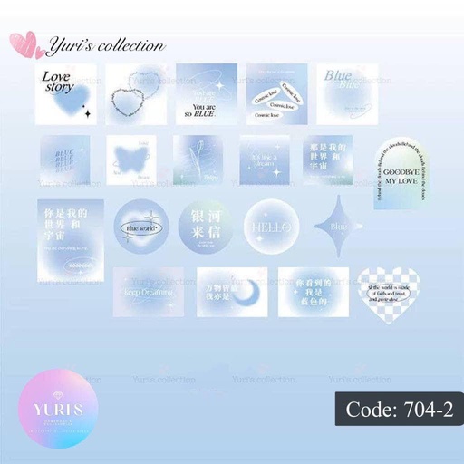 [704-2] Star River Of Heart Sticker Pack \ *Blue*