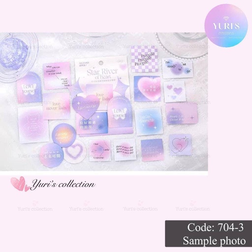 [704-3] Star River Of Heart Sticker Pack \ *Purple*