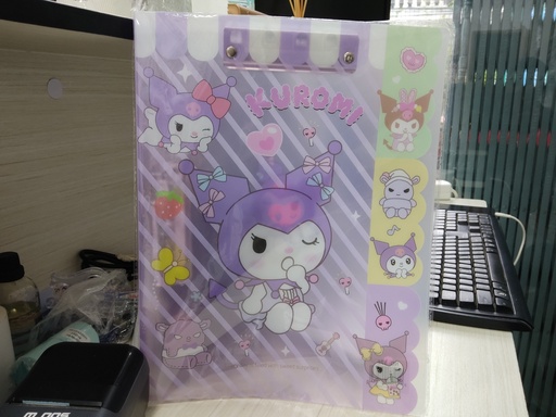 [3755-2] Kuromi A4 File With Clips 