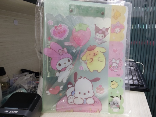 [3755-4] PomPom\KM\MM\PC A4 File With Clips 