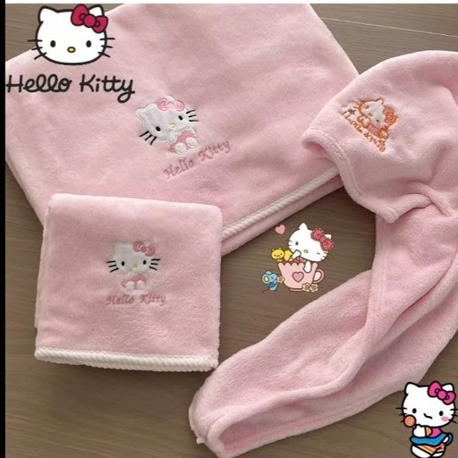 [3465-6] Hello Kitty Pink Towel Set