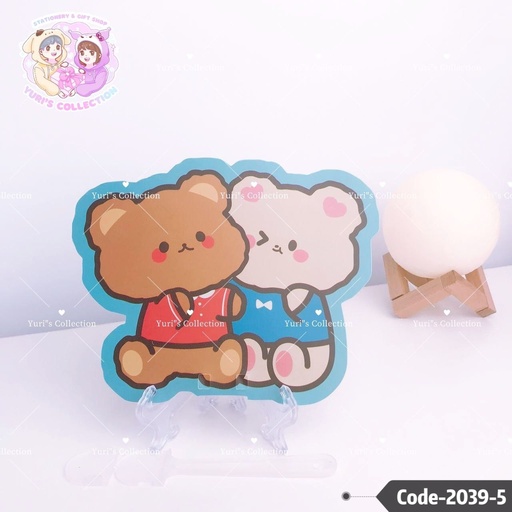 [2039-5] Cute Design Fan \ Two Bear 