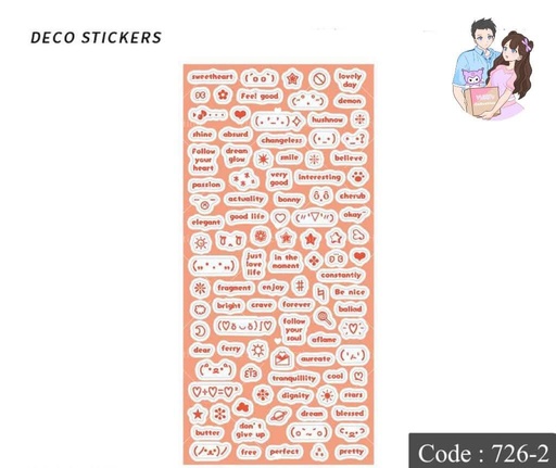 [726-2] Deco Sticker \ *Orange* 