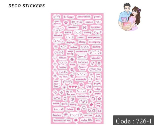 [726-1] Deco Sticker \ *Pink*