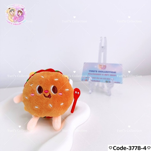 [3778-4] Burger Plush Keychain