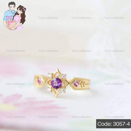 [3057-4] Purple Crystal Ring