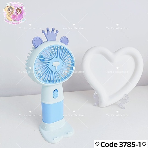 [3785-1] Battery Fan Blue \ Bear Crown