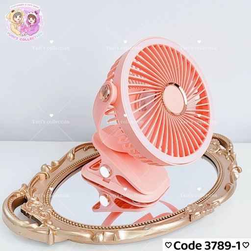 [3789-1] Battery Fan Large Size NO Light / Pink