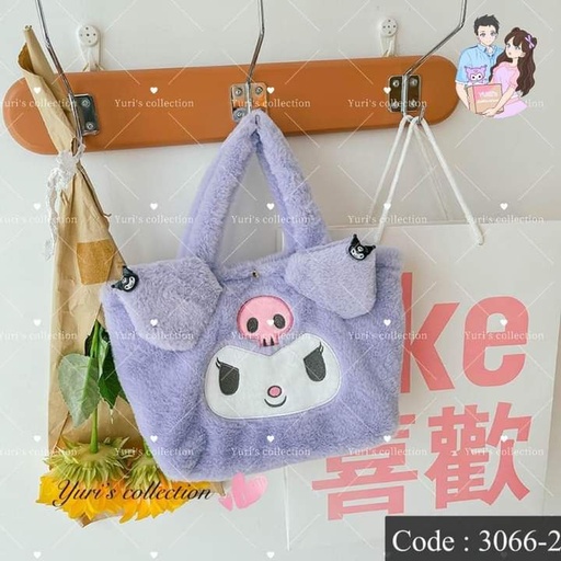 [3066-2] Fluffy Hand Bag \ KM (purple)