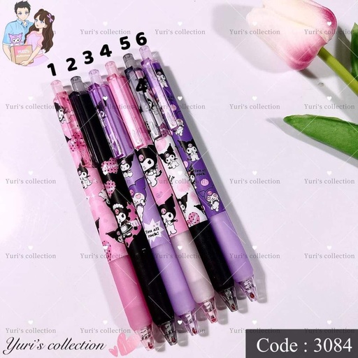 [3084-1] Kuromi Press Gel Pen / Pink 