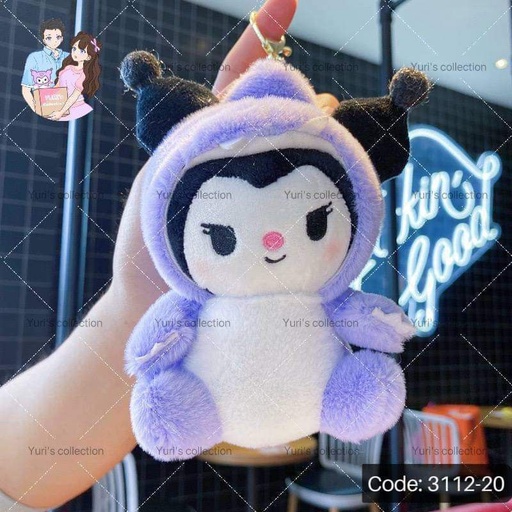 [3112-20] Kuromi Hoodie Plush Keychain
