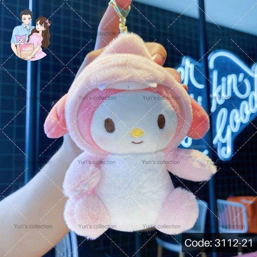 [3112-21] Mymelody Hoodie Plush Keychain