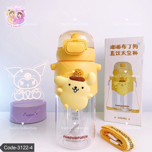 [3122-4] Water Bottle License 600 ML \ PomPom 