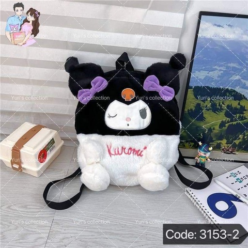 [3153-2] Fluffy Backpack \ KM (Black)