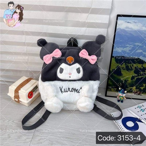 [3153-4] Fluffy Backpack \ KM (Grey)