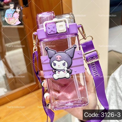 [3126-3] License Water Bottle 520mL \ Kuromi 