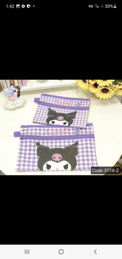 [3174-2/A5] Kuromi A5 Zip Bag