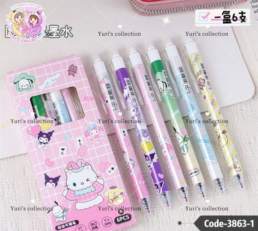 [3863-1] HelloKitty Mix Pen(6pcs)