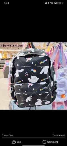 [3878-5] Waterproof Casual Backpack \ Cinna *Black*