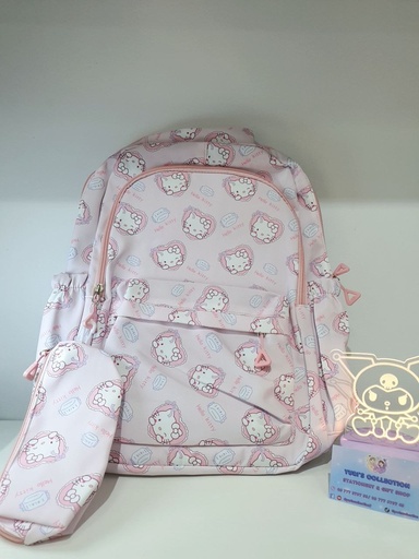 [3878-13] WaterProof Backpack With Pencil Case \ Hello Kitty 