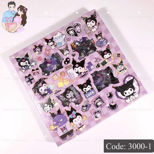 [3000-1] Kuromi Sticker Box (100sheets)