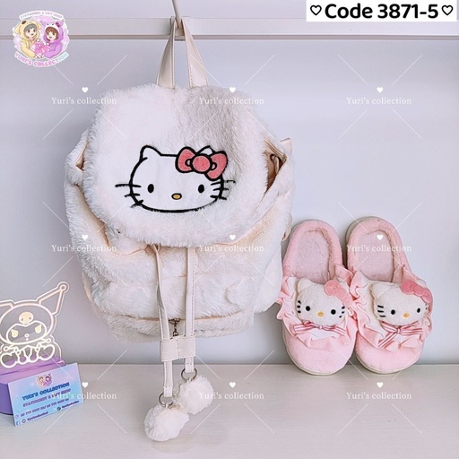 [3871-5] Fluffy BackPack Hello kitty(Authentic)