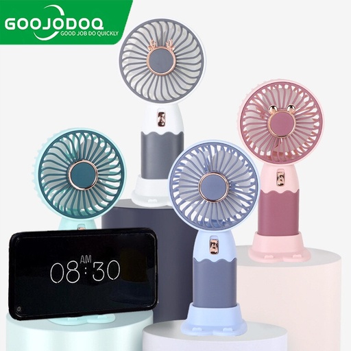 [3897-1] Gold Steel Battery Fan \ Blue