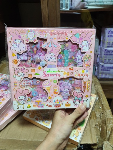 [3414-8] Mymelody Sticker Box (100pcs) Pink Color 