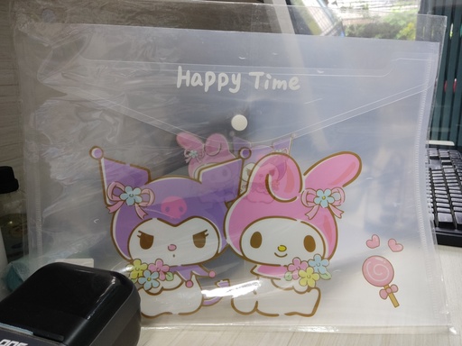 [3900-1] HappyTime A4 File (Kuromi+Mymelody)