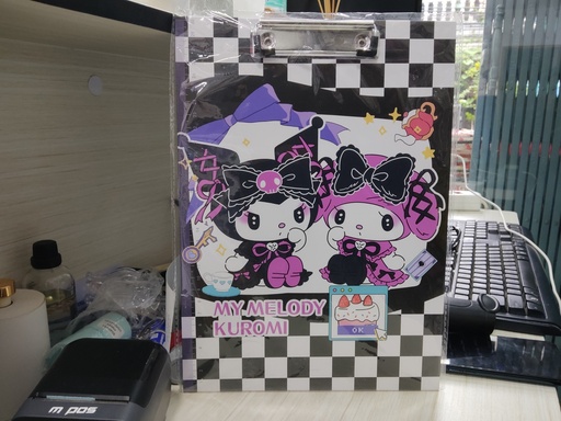 [3901-8] Kuromi+Mymelody A4 Paper Holder (Black Color)