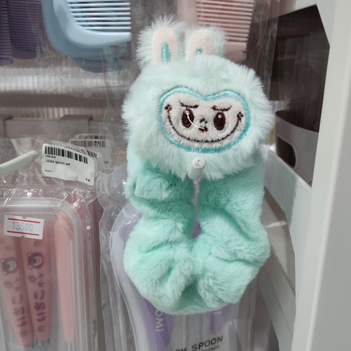 [3902-5] Labubu Fluffy Hair Band (Green)