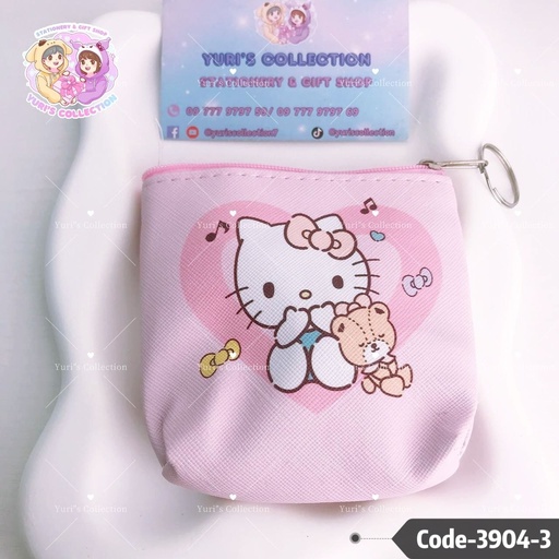 [3904-3] HelloKitty Mini Zip Wallet (Pink)