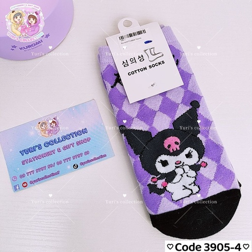 [3905-4] Kuromi Cotton Socks 