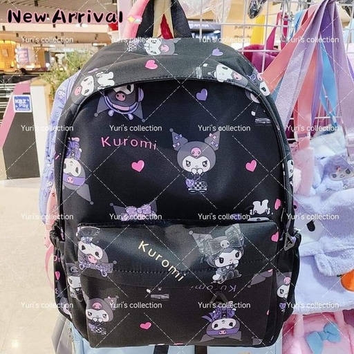 [3878-15] Waterproof Casual Backpack \ Kuromi *Black*