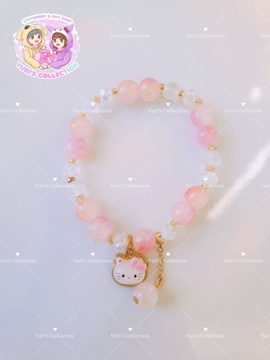 [3919-4] Hello Kitty Pearl Bracelet (Pink)