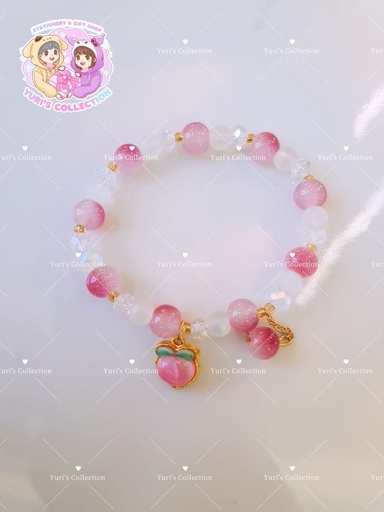 [3919-7] Peach Pearl Bracelet (Red)