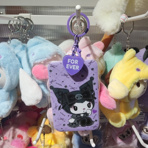 [3927-1] Kuromi Card Holder Keychain For Ever (Purple)