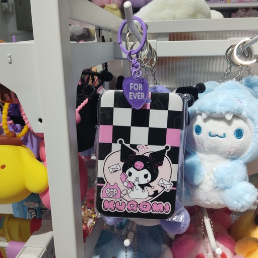 [3927-3] Kuromi Card Holder Keychain For Ever (Pink)