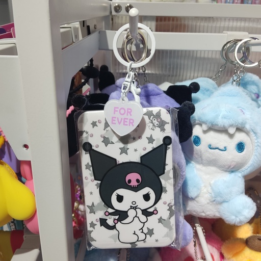 [3927-4] Kuromi Card Holder Keychain For Ever (White)