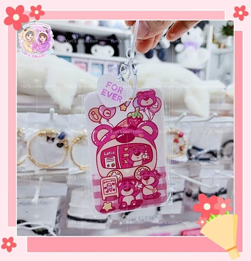 [3927-5] Lotso Card Holder Keychain For Ever (Pink)