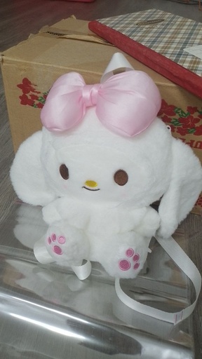 [3145-4] Cinnamon Plush Backpack (White)