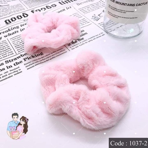 [1037-2] Fluffy Hair Band (Pink)