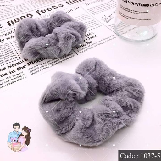 [1037-5] Fluffy Hair Band (Grey)