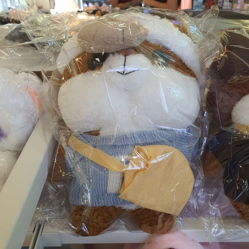[3928-4] Bear Fluffy Doll With Glasses (SkyBlue Color)