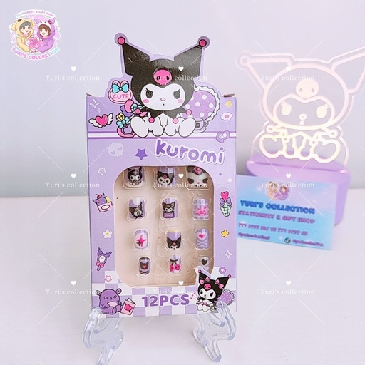 [3953-1] Nail With Glue 12pcs \ Kuromi