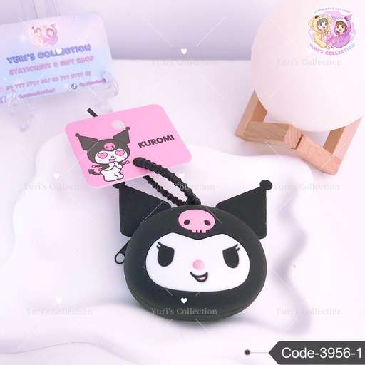 [3956-1] Zip bag Keychain License \ KM (Black Color)