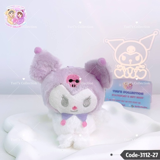 [3112-27] Kuromi Plush Keychain \ Purple