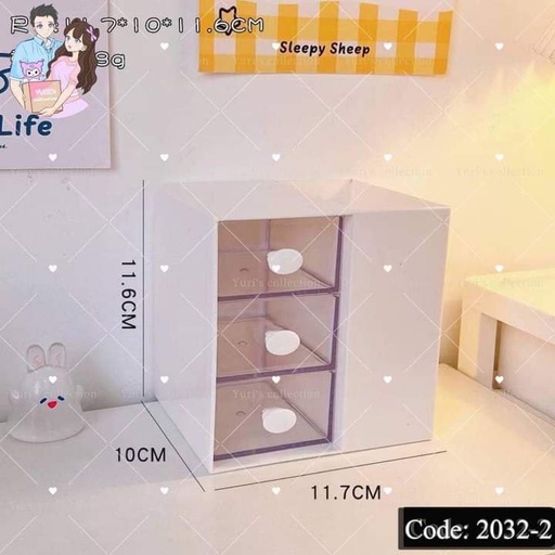 [2032-2] 3 Layer Drawer \ White 