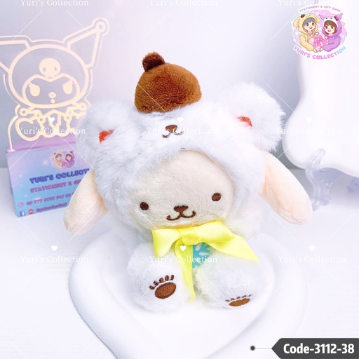 [3112-38] Fluffy Plush Keychain \ PomPom