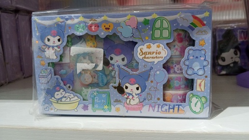 [3254-3] Kuromi Sticker + Washi Tape (Blue)